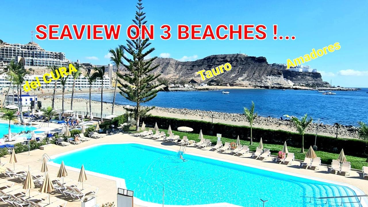 Oceanfront Deluxe-45M,Heated Pools,2Aircondition, 2Tv-65",Dishwasher,600Mb,Lift,Amadores View ! Playa Del Cura  Exterior foto
